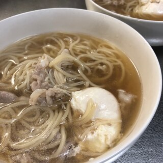 卵と豚肉のうどん